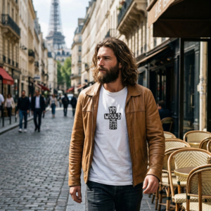 The WWJD Cross-Text Tee | Head in the Clouds Club T-Shirt